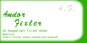 andor fixler business card